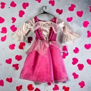 Princess Costume Dress Girls‎ Size Small Pink Halloween Ruffles Flowers